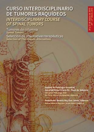Interdisciplinary course of spinal tumors” elnevezésű gerinc-daganatsebészeti kurzus plakátja. 